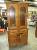 2 PC. CHINA CABINET W/ WOODEN SHELVES  38 X 18 X 73