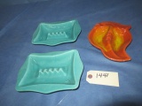 3 PC. MID CENTURY USA ASH TRAYS