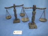 2 WOODEN SCALES