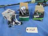 DAIWA & ZEBCO REELS, JOHNSON REEL & MISC. RODS & REELS