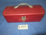 RED TOOL BOX W/ MISC. TOOLS INSIDE
