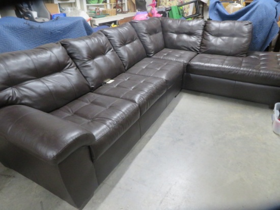 CLEAN- 2 PC LEATHER SECTIONAL SOFA-   84" EA. SECTION