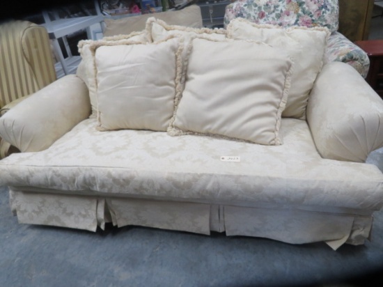 CLEAN CREAM COLOR UPHOLSTERED SOFA  88"  L