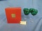4 LENOX GREEN WINE GLASSES