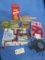 APPLE PEELER, METAL CRACKER TIN, NUT CRACKER, CUTTING BOARD AND KITCHEN TOWELS