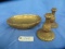 3 PCS. CANDLEHOLDERS & BOWL SET-  VERY HEAVY