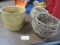 PLANTER & 2 HANGING BASKETS
