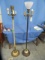 2 FLOOR LAMPS - ONE WITH GLASS SHADE