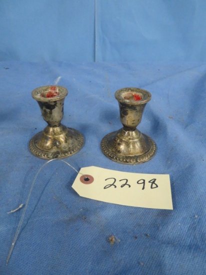 STERLING CANDLE HOLDERS  3 & 5" T