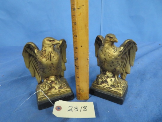 PAIR OF BRASS EAGLE BOOKENDS