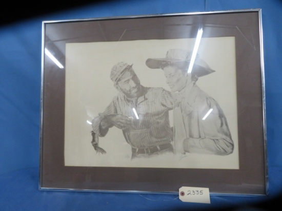 SIGNED BY LANSE HUMPHREY BOGART & LAUREN BACALL FRAMED 30 X 24