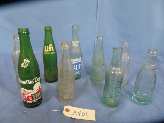 VINTAGE GLASS SODA BOTTLES- LIFT, CHERO COLA, T. J. PRICE, 3 CENT DRINK AND MORE