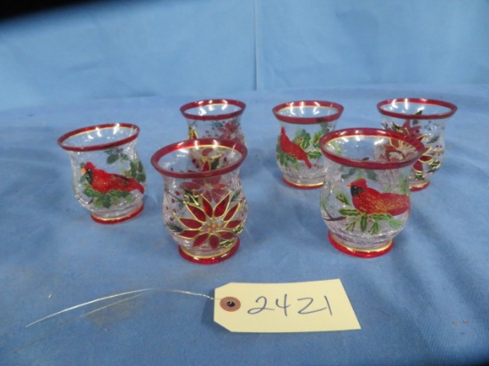 6 CHRISTMAS CANDLE VOTIVES