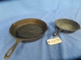 LODGE & USA CAST IRON FRYING PANS  8 & 12