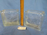 PAIR OF GLASS BRICK
