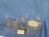 11 MISC  GLASS JARS