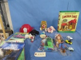KIDS BOOKS, BURGER KING TOYS , LINCOLN LOGS, MISC. TOYS
