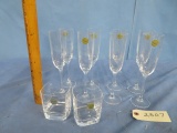 10 PCS. CRISTAL D'ARQUES STEMWARE