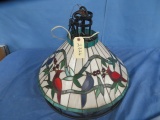 STAINED GLASS CHANDELIER W/ BIRD  22