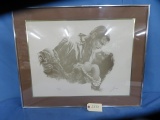 SIGNED & FRAMED CLARK GABLE PRINT  34/300 SIGNED BY LANSE  30 X 24