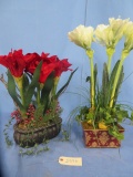 2 FAUX AMARYLLIS ARRANGEMENTS