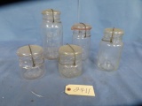 5 BALL & ATLAS JARS W/ LIDS
