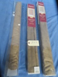 3 FAUX SUEDE ROMAN SHADES  31 X 72 AND 2 @ 27 X 42