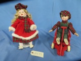2 HERITAGE COLLECTION CHRISTMAS DOLLS