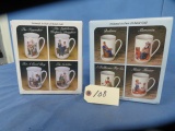 NORMAN ROCKWELL COLLECTOR MUGS TRIMMED W/ 24 KT. GOLD
