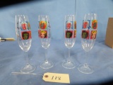 4 ANDY WARHOL MARILYN CHAMPAGNE GLASSES
