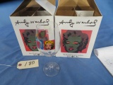 2 BOXES OF 4 EACH MARILYN GLASSES BY ANDY WARHOL