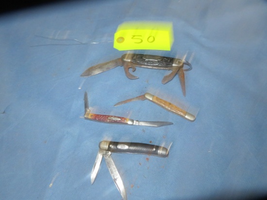 5 POCKET KNIVES- ONE WILL NOT OPEN