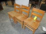 3 OAK CHILDREN'S SCHOOL CHAIRS