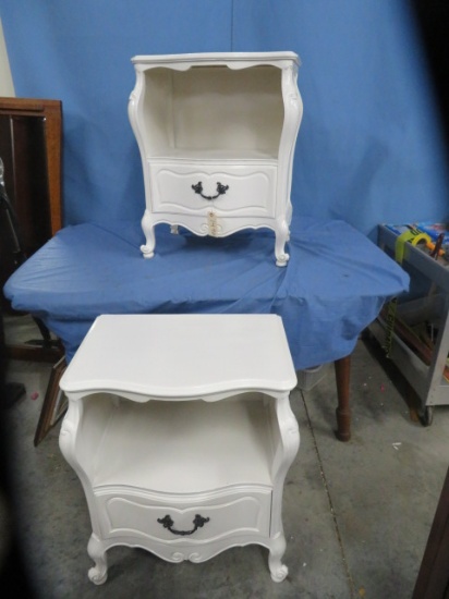 PAIR OF PAINTED PROVINCIAL NIGHT STANDS