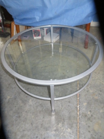 GLASS TOP COFFEE TABLE & END TABLE