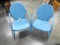 2 METAL YARD CHAIRS PAINTED BLUE