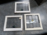 3 STAINED GLASS WINDOWS- 2 NEEDS REPAIR