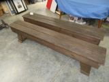 PAIR OF MATCHING WOODEN  BENCHES  F6 FT. LONG  11