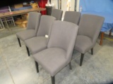 6 PCS. GRAY UPHOLSTERED PIER ONE DINING CHAIRS