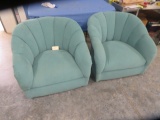 PAIR OF SWIVEL UPHOLSTERED CHAIRS