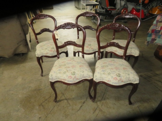 SET OF 8 CARVED BACK CHAIRS