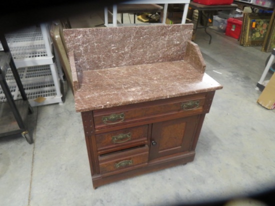 MARBLE TOP WASH STAND  32 X 16 - MARBLE PC BROKEN OFF