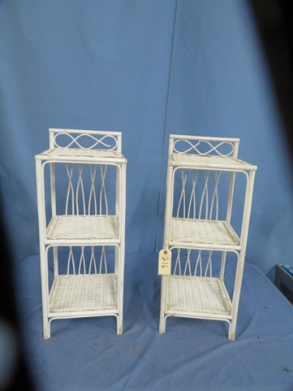 2 WICKER SMALL TABLE/SHELVES