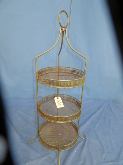 3 TIERED METAL DISPLAY SHELF   10" D X 32 T