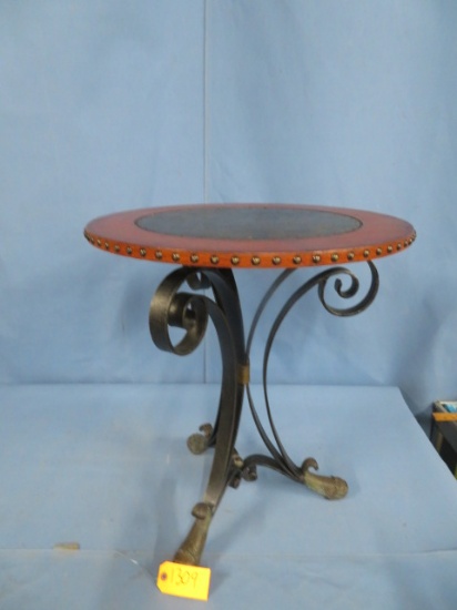 TALL ROUND METAL BASE TABLE  25" T