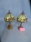 PAIR OF STAINED GLASS LAMPS- ONE NEEDS TO BE WIRED  12