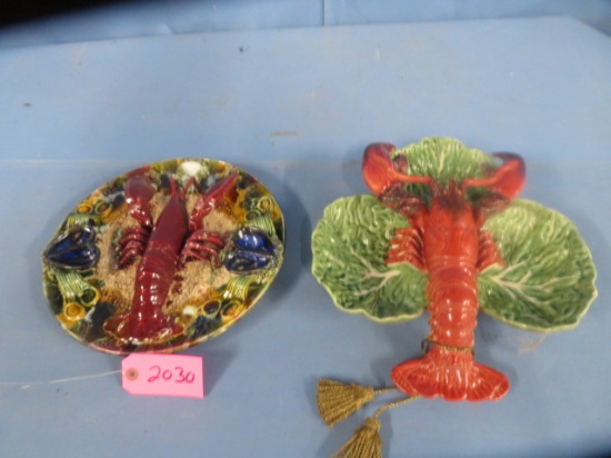 MAJOLICA LOOK LOBSTER DISHES  13"