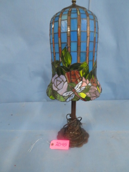 STAINED GLASS LAMP  27" T