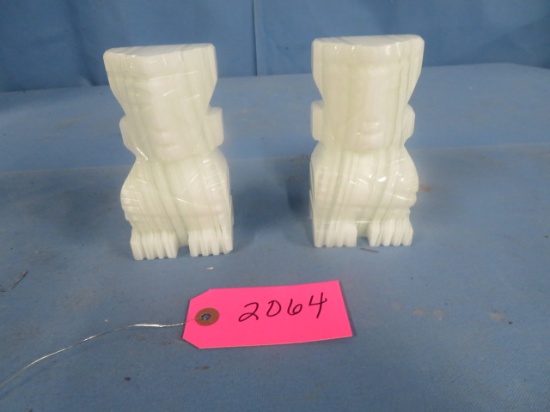 PAIR OF MARBLE BOOKENDS