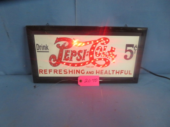 LIGHTED PEPSI SIGN  19 X 10